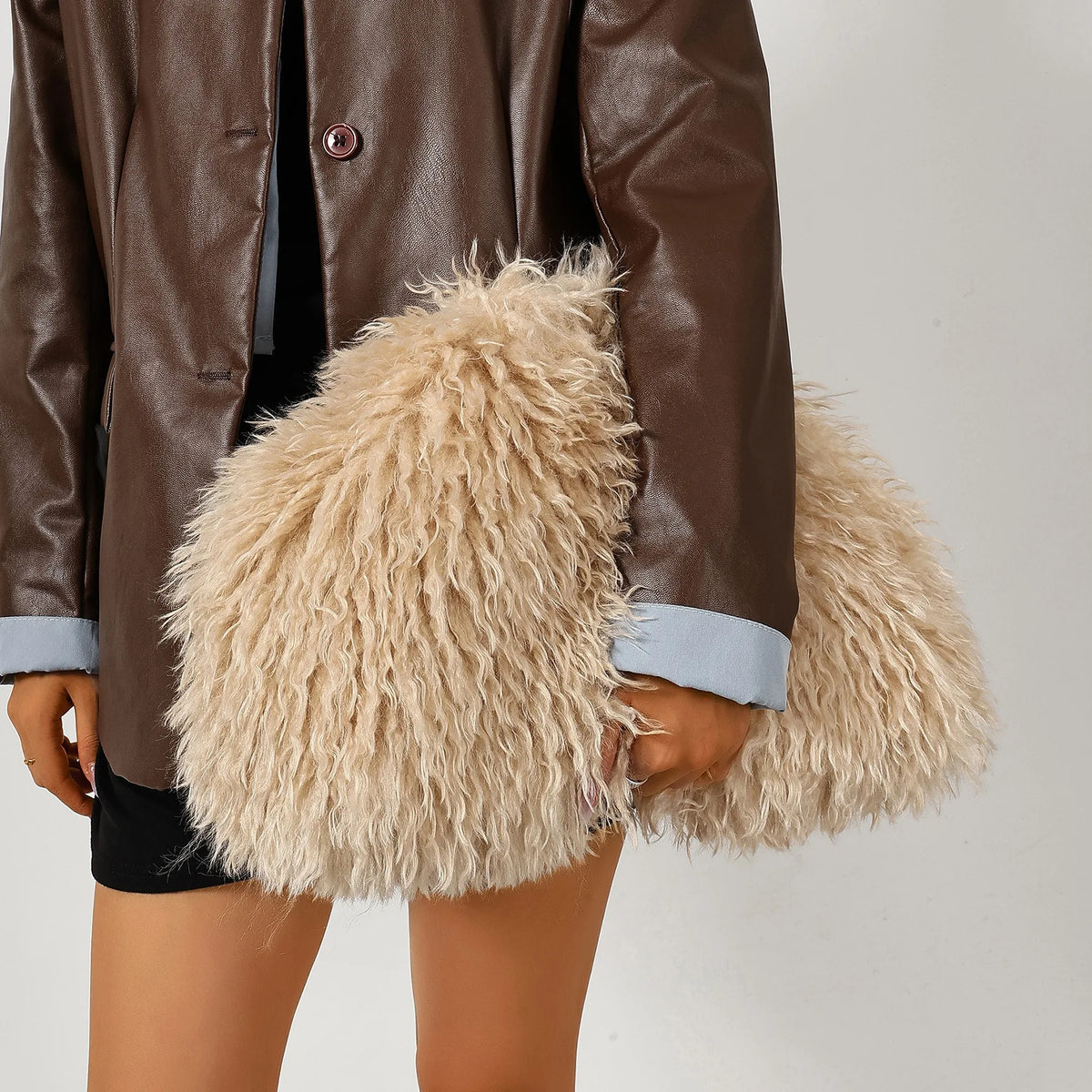 2026 Women's Bag NEW Pouch Fluffy Plush Cloud Dumpling Bags for Women Handbags Faux Fur Bags Imitation Wool Bag Large Clutch