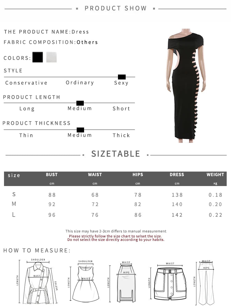 Sexy Skew Collar Dress Women Coquette Hollow Summer Trend Stretch Midnight Party Clubwear Irregular Hipster Vestidos