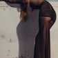 Mesh Ruched Sexy Maxi Dress For Women Fashion Zipper Patchwork See Through Long Sleeve Elegant Club Party Long Dress