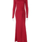 Autumn Long Sleeve Ruched Sexy Maxi Dress Women Fashion Solid O Neck Draped Bodycon Club Party Long Dresses Female