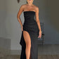 Strapless Backless High Split Maxi Dress Women Fashion Off-shoulder Sleeveless Bodycon Club Party Long Dress Elegant