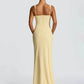 Elegant Spaghetti Strap Sexy Maxi Dress Women Gown Fashion Sleeveless Backless Thigh High Split Draped Club Long Dress