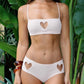Heart Hollow 2 Piece Set Women Simple Vacation Camisole+Panties Beach Style Matching Stretch Street Comfortable Suit