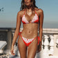 Women Polka Dot Lace Trim Bikini Set Halter Triangle Top Side Tie Bottom 2 Piece Swimsuit Summer Beachwear Bathing Suit