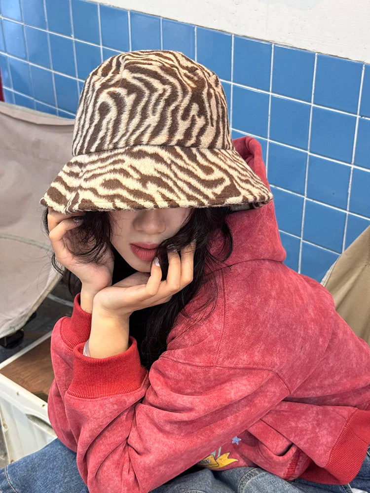 2025 Winter New Arrivals Y2K Vintage Zebra-Stripe Hat For Woman
