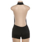 Black Backless Halter Playsuit Romper One Piece Jumpsuit Sexy Club Outfits 2026 Woman Summer Clothing