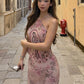 Art Print Maxi Dress Women Halter Bandage Backless Sleeveless Skinny Sexy Fashion Summer Party Chic Vacation Vestidos