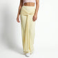 Women Yellow Knotted Waist Maxi Skirt Bodycon Draped Tie Front High Waist Long Skirt Summer Streetwear Vacation Outfit