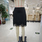 Elegant Lace Trim Elastic Waist Midi Skirt Women Satin Half Slip Skirts Fashion Silky Knee Length Underskirts Dress