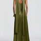 Satin Strapless Backless Maxi Dress with Scarf Elegant Evening Party Dresses for Woman Clothes