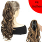 Synthetic Claw Clip Ponytail 18Inch Long Wavy Black Brown Heat Resistant Type Layered Horse Tail  Hair Extension