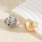 2Pcs Unique Smooth Round Big Ball Metal Stud Earrings Women Classic Vintage Rings Pierced Earring Steampunk Jewelry Set