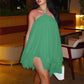 Halter Loose Dress Women Y2K Summer Sleeveless Backless Tiered Lrregular Hem Beach Vacation Sexy Trend Party Bodycon