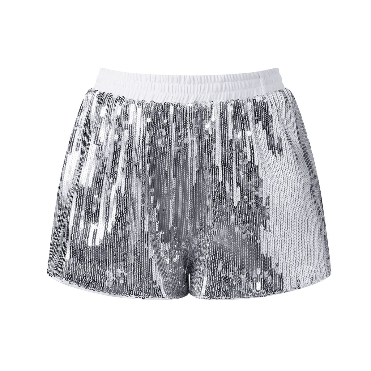 Y2K Sparkle Sequined Shorts Elastic Waist Loose Fit Glitter Hot Pants Women Nightclub Rave Festival Party Casual Bottoms