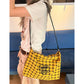 Retro Plaid Crossbody Bag with Heart Letter Embroidery, Large Capacity Tote for Women, Preppy School Messenger Bag