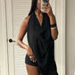 Vacation Summer Trend Backless Tank Top Women Sexy See through Halter Swing Collar Irregular Hem Fashion Party Club Vest