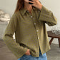 Y2K Vintage Long Sleeve Blouse Stripes Collared Shirts Striped Button Down Shirt Women Oversized Trendy Fall Y2K Clothes