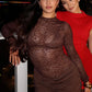 Lace See Through Ruched Sexy Mini Dress Women Elegant Fashion Sheer O Neck High Waist Long Sleeve Club Party Dresses