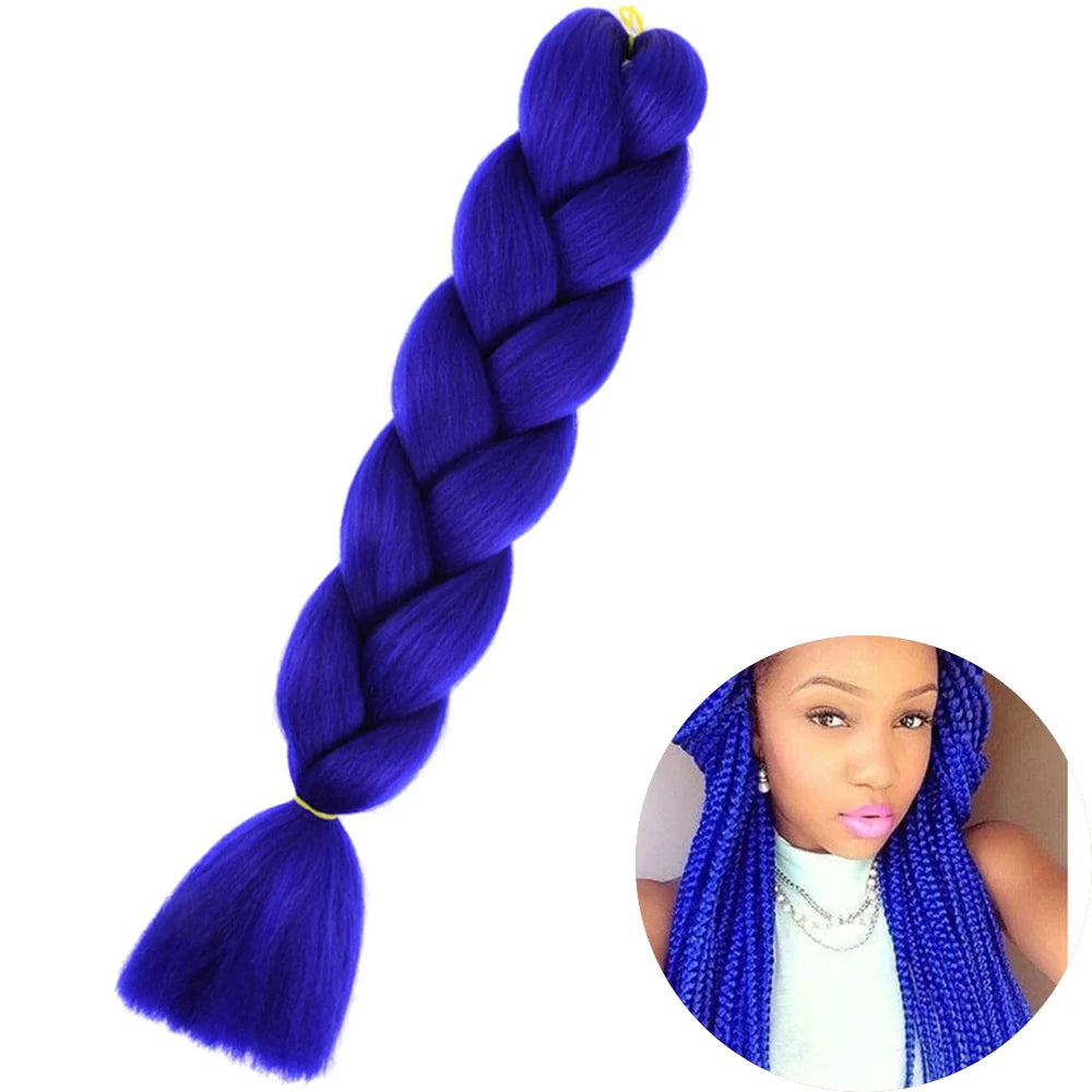 Synthetic Jumbo Braiding Hair Extension 24 Inch Heat Resistant Fiber In Bulk Ombre Jumbo Braids Hair For Black Women