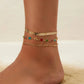 Y2K Boho Colorful Crystal Chain Anklet for Women Summer Beach Trendy Exquisite Barefoot Ankle Bracelet Leg Jewelry Gift