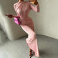 Long Sleeve Pleated Maxi Dress Elegant Woman Clothing Evening Wear Party Dresses Fall Winter