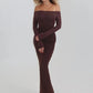 Women Off Shoulder Long Sleeve Sexy Maxi Dress Bodycon Backless Mermaid Dress Elegant Party Club Evening Long Dress