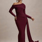One Shoulder Long Sleeve Draped Maxi Dresses Elegant New Years Outfits for Women Party Evening Dress