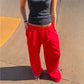 Women Y2K Side Stripe Wide Leg Baggy Sweatpants Elastic Drawstring Waist With Pockets Casual Streetwear Trousers