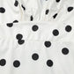 Classic Polka Dot Print White Dress Woman Clothing Sexy Deep V Neck Flare Sleeve Short Dresses Fall