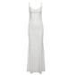 Sexy Summer White Dresses Spaghetti Strap Backless Maxi Dress Elegant Woman Clothing