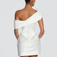 Women Satin Sexy Mini Dress Off Shoulder Draped Corset Bodycon Dress Ruched Wedding Guest Cocktail Party Evening Dress