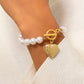 Multilayer White Imitation Pearl Chain Bracelet for Women Wedding Bridal Kpop Elegant Beaded Bracelets Hand Jewelry New