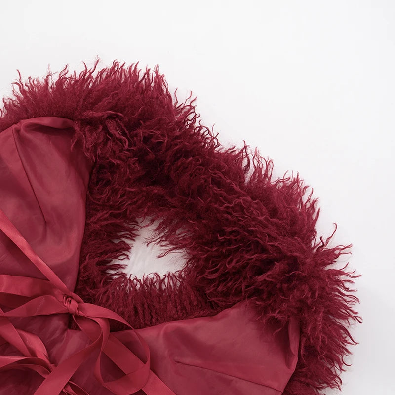 Hipster Sexy 2 Piece Set Women Tracksuit Halter Backless Furry Tank Tops+Leggings Matching Sexy Street Midnight Outfits