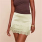 Y2k Half Slips Under Dress Elegant Fashion Bodycon Skirt Women Silk Satin Pencil Skirt Lace Trim Low Rise Underskirts
