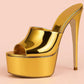 Summer New Women's Thick Bottom, Fine High Heels, Toothed Cool Slippers, Fashion Show, Party, Ultra High Heel Sandals