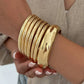 Punk Hip-Hop Vintage Geometry Metal Bracelets Women Smooth Wide Thin Stacking Bangles Steampunk Jewelry Accessories