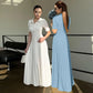 Casual Short Sleeve A-line Long Dress for Woman Elegant Knit Dresses Fall Clothes 2025 Brunch Outfits