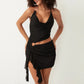 Fashion Women Summer Mini Beach Dress Sleeveless Backless Halter Neck Printed Dress for Beach Holiday Party Clubwear