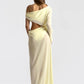 Off Shoulder Cutout Sexy Maxi Dress Women Elegant Draped Slinky Ruched Bodycon Cocktail Evening Party Dresses Gown