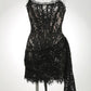 Elegant Lace Strapless Sexy Mini Dress For Women Fashion Off-shoulder Irregular Ruched Bodycon Night Club Party Dress