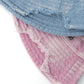 Vintage Denim Raw-Edge Sun Visor Fisherman Hat for Women