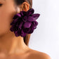 Exaggerated Large Fluffy Fabric Flower Stud Earrings for Women Elegant Petal Earring Trendy Y2K Jewelry Wed Accessories