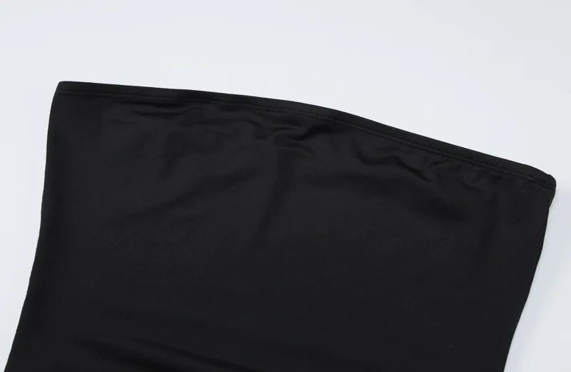 Strapless Backless Split Long Dresses for Women Clothing Fashion Spring Summer Sexy Black Dress