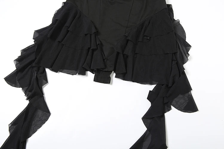 Tierred Ruffle Tassel Women Playsuits Sexy Hipster Halter V-neck Backless Rompers Music festivals Party Summer Romper