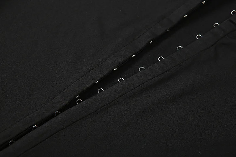 Ladies Suits 2 Piece Set Long Sleeve Top and Flare Pants Matching Sets Sexy All Black Outfits Clubwear
