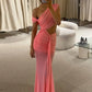 Sexy Sleeveless Hollow Out Pleated Patchwork Maxi Dress For Women High Waist Off-shoulder Slim Club Party Long Dress