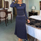 Casual Elegant 2 Piece Set Woman Polka Dot Print o-Neck Hollow Full Sleeve T-Shirts+Elastic Waist Long Skirts Suits