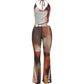 Backless Waistless Jumpsuit Women See Through Sleeveless Colorful Skinny Metal Buckle Hollow Halter Sexy Overalls