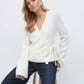 Wrap Sweater Tops for Women Lightweight Side Tie Front Ballet Wrap Cardigan Elegant V Neck Fitted Cropped Sweaters
