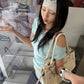 Chic 2-Piece Set Women Slanted Shoulders Rhinestone Decoration t-Shirt+Patchwork Lace Skirt Daily Fashion Leisure Suit